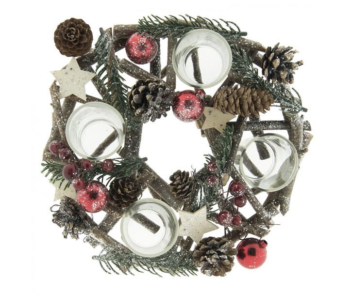 Adventní věnec se šiškami - Ø 28*8 cm Clayre & Eef