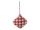 Vánoční červená textilní ozdoba kočotverec - 11*3*11 cm