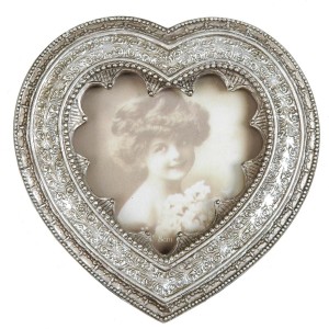 Vintage fotorámeček ve tvaru srdce - 12*12 cm / 9*9 cm