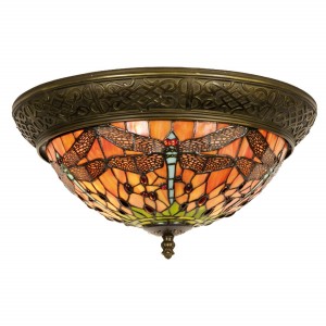 Stropní světlo Tiffany Cecile - Ø 38*19 cm E14/max 2*40W