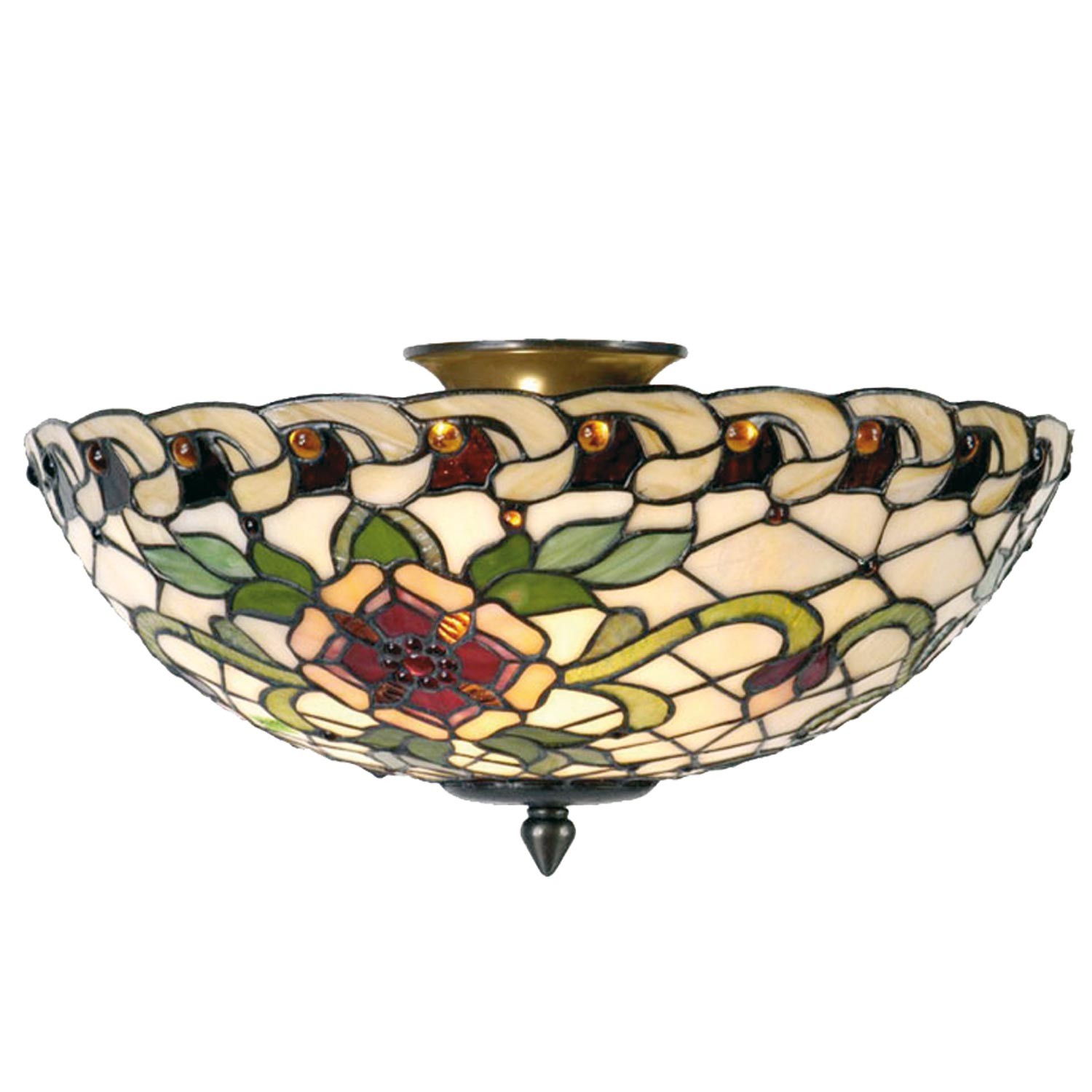 Stropní svítidlo Tiffany Alienor – Ø 40*25 cm E14/max 2*40W
