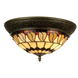 Stropní světlo Tiffany Rayen - Ø 38*19 cm 2x E14 / Max 40W