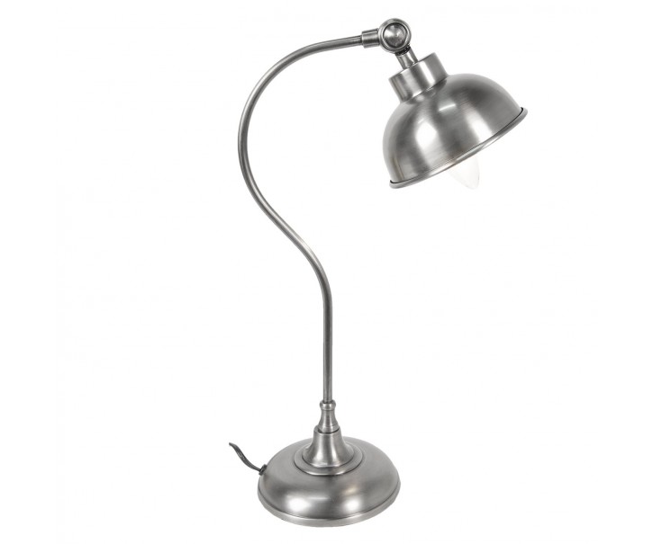 Stolní kovová stříbrná lampa - 14*25*45 cm E14/1*40W Clayre & Eef