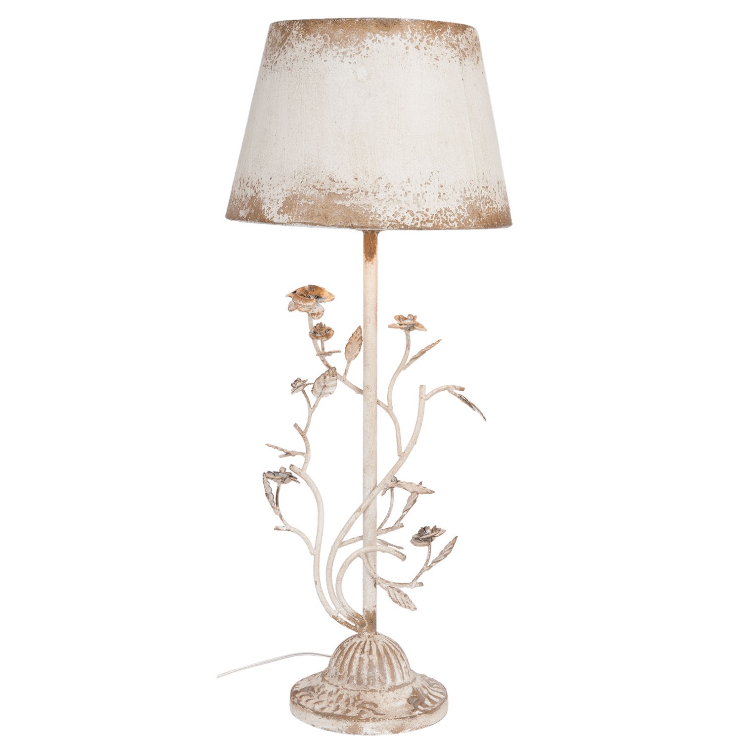 Vintage stolní lampa s růžemi - Ø 33* 79 cm / E27/60W