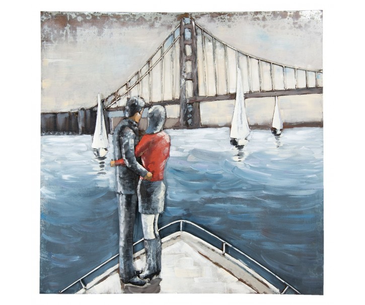 Kovový obraz Bridge - 100*100*6 cm
