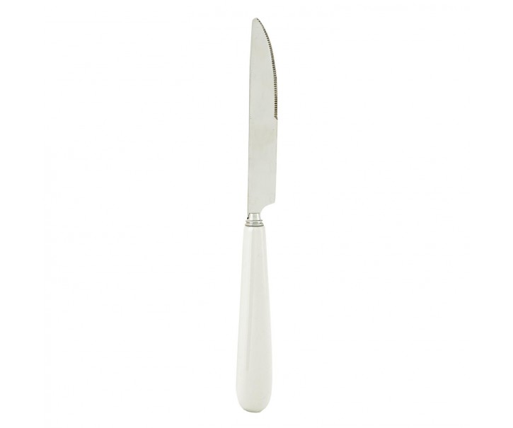 Jídelní nůž s bílou keramickou rukojetí - 22 cm Clayre & Eef