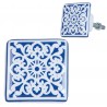 Keramická úchytka s modro-bílými ornamenty