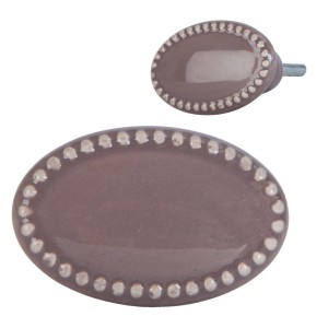 Taupe oválná vintage úchytka - 4*3*4 cm