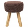 Burgundy stolička - Ø 31*36 cm Barva: burgundyMateriál: dřevo Hmotnost: 1,93 kg Béžová stolička s dřevěnými nohami bude skvělým společníkem vašich domovů.