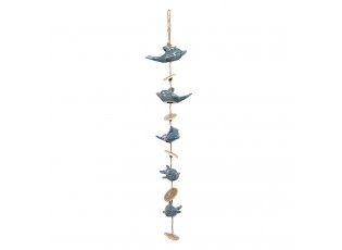 Závěsná dekorace delfíni na provázku - 15*10*70/80 cm