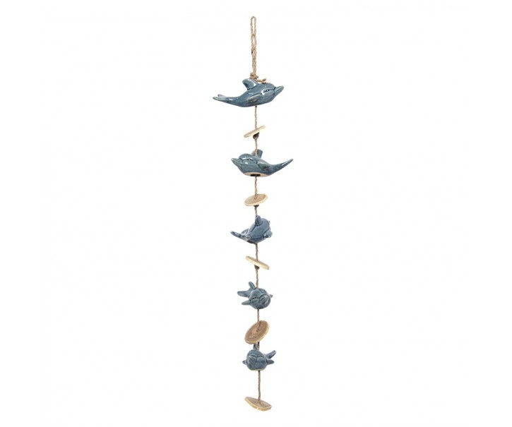 Závěsná dekorace delfíni na provázku - 15*10*70/80 cm
