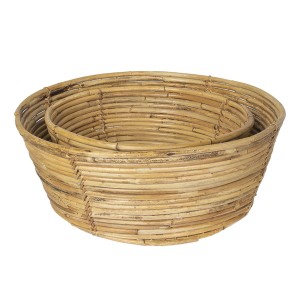 Sada 2 ks ratanová mísa/ koš - Ø 47*19 cm / Ø 37*15 cm