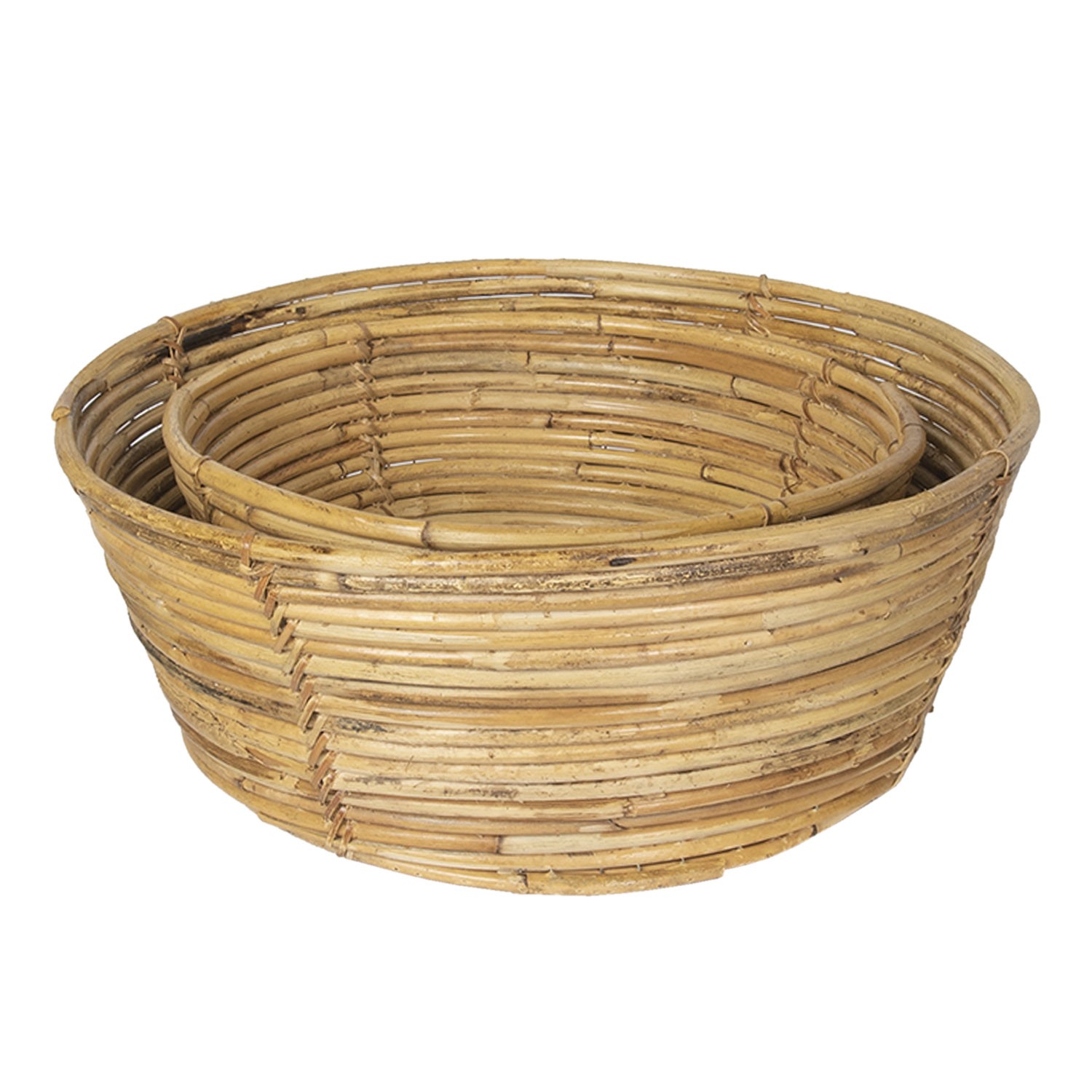 Sada 2 ks ratanová mísa/ koš - Ø 47*19 cm / Ø 37*15 cm