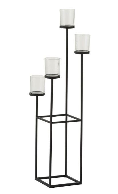 Kovový svícen na čajové svíčky - 23*23*74cm