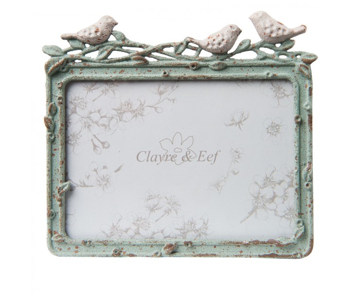 Kovový vintage rámeček s ptáčky - 14*2*12 cm / 13*9 cm Clayre & Eef