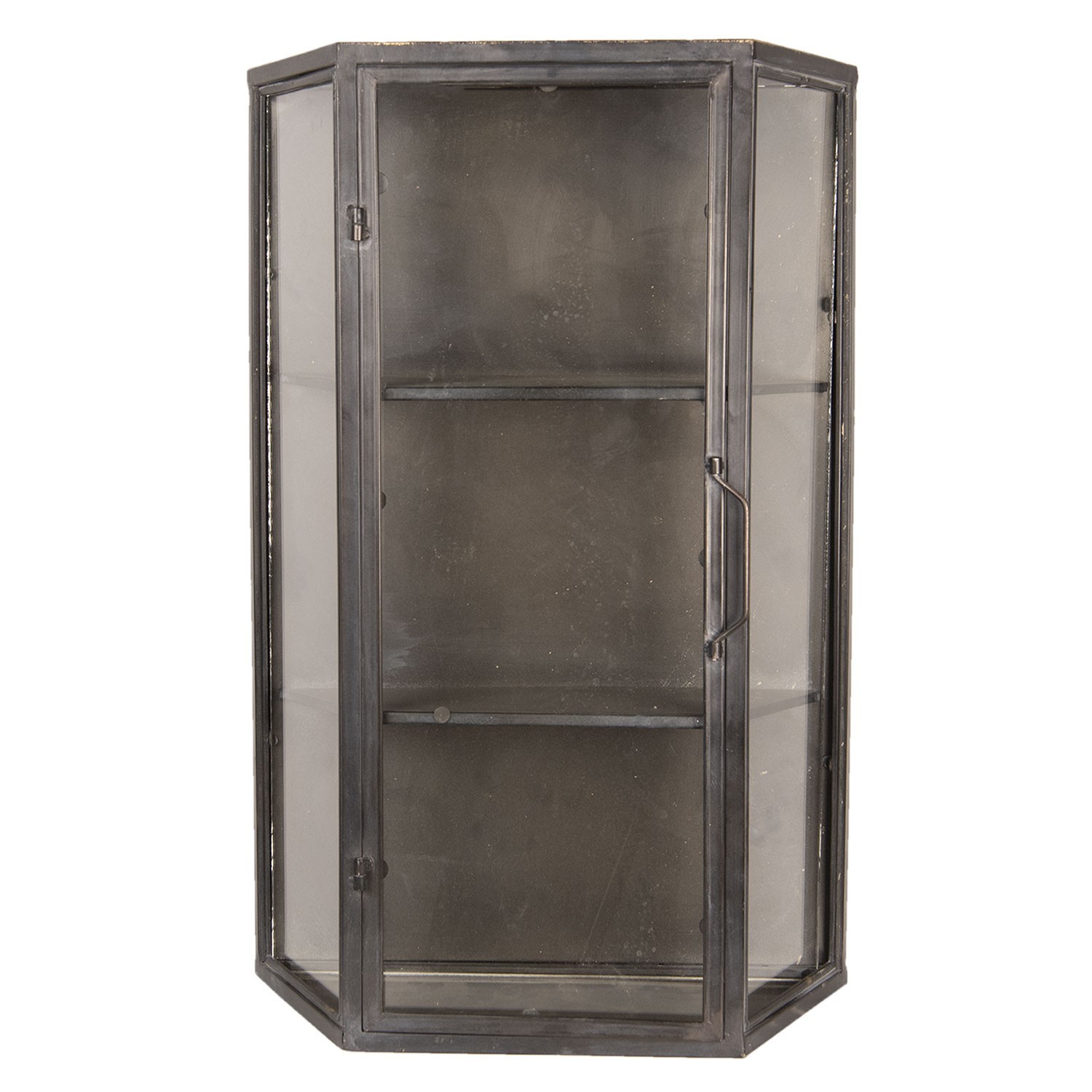 Nástěnná kovová černá skříň / vitrína - 49*19*75 cm Clayre & Eef