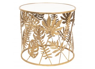 Zlatý odkládací stolek s listy - Ø 61*56 cm