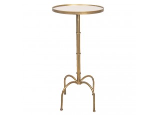 Zlatý kovový odkládací stolek - Ø 40*81 cm