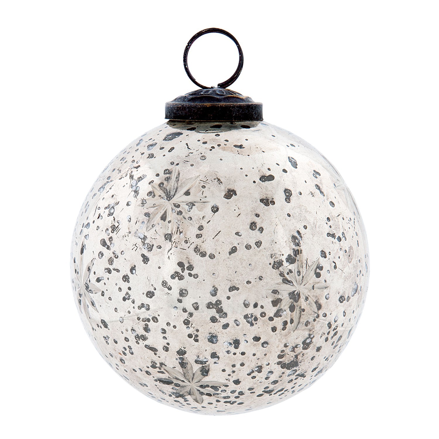 Stříbrná vánoční koule – Ø 8 cm