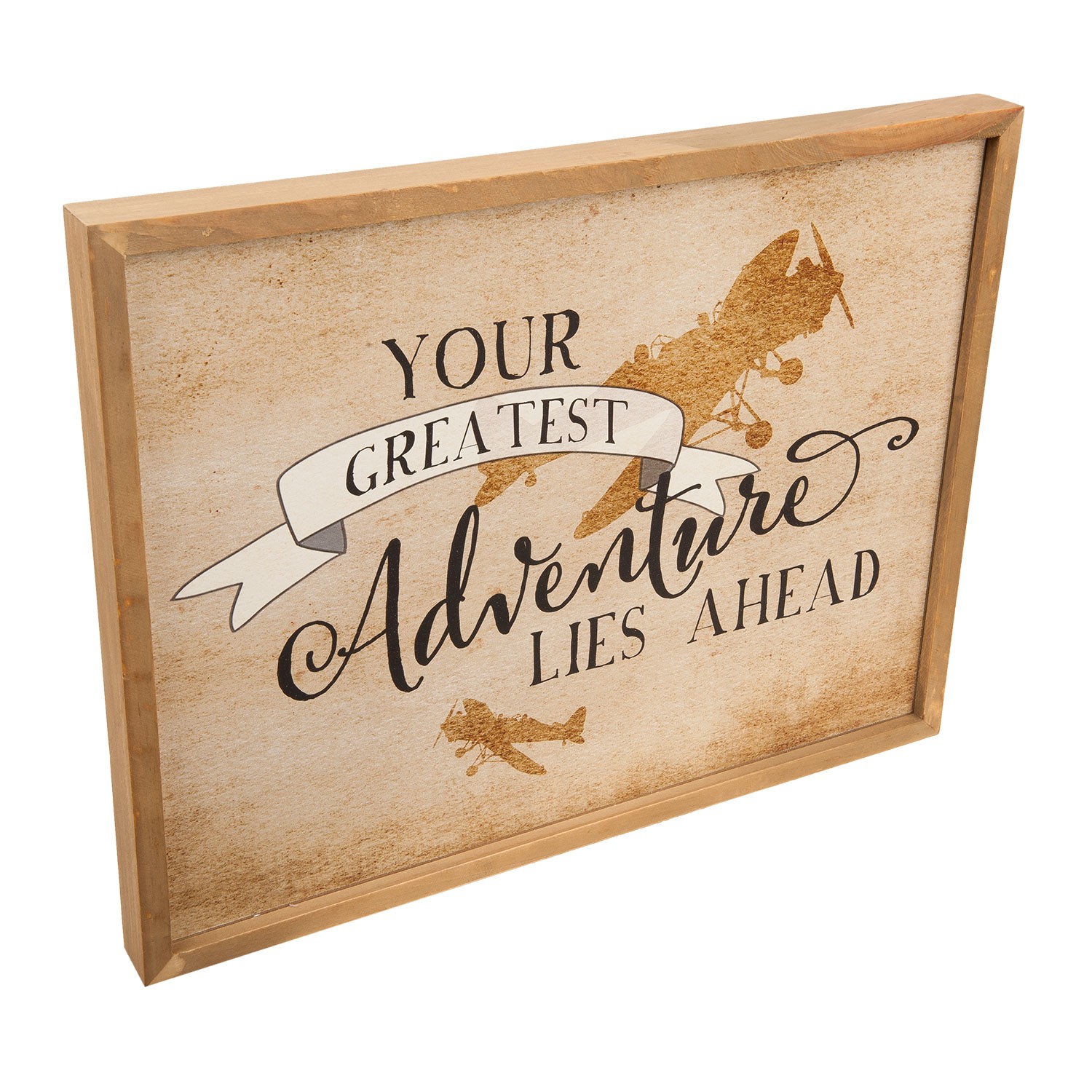 Nástěnný dřevěný obraz Adventure - 43*3*33 cm