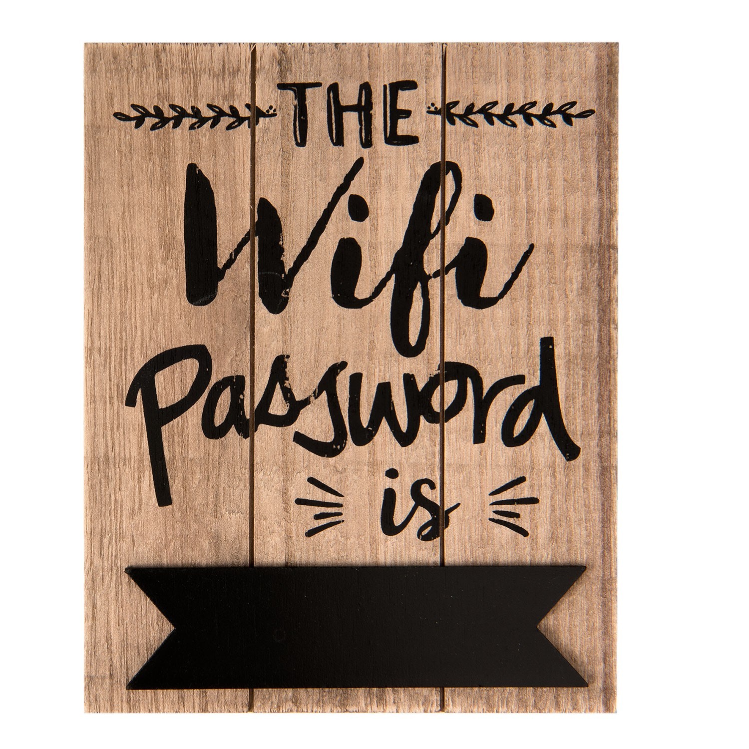 Levně Nástěnná dřevěná cedule na heslo Wifi - 16*1*20 cm 6H1446