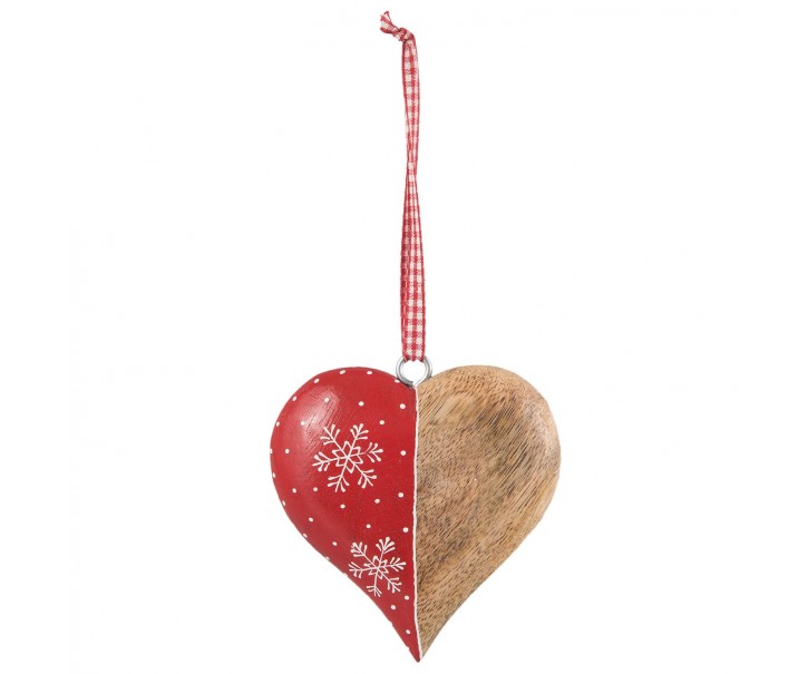 Dřevěné závěsné srdce - 11*2*11 cm