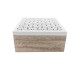 Dřevěná krabička s bílým vyřezávaným víkem - 18*18*8 cm