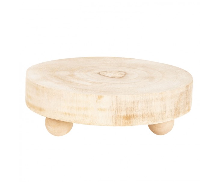 Dřevěná podložka pod nádobí na nožičkách - Ø 18*6 cm