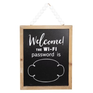 Nástěnná dřevěná cedule na heslo Wifi - 25*2*26 cm