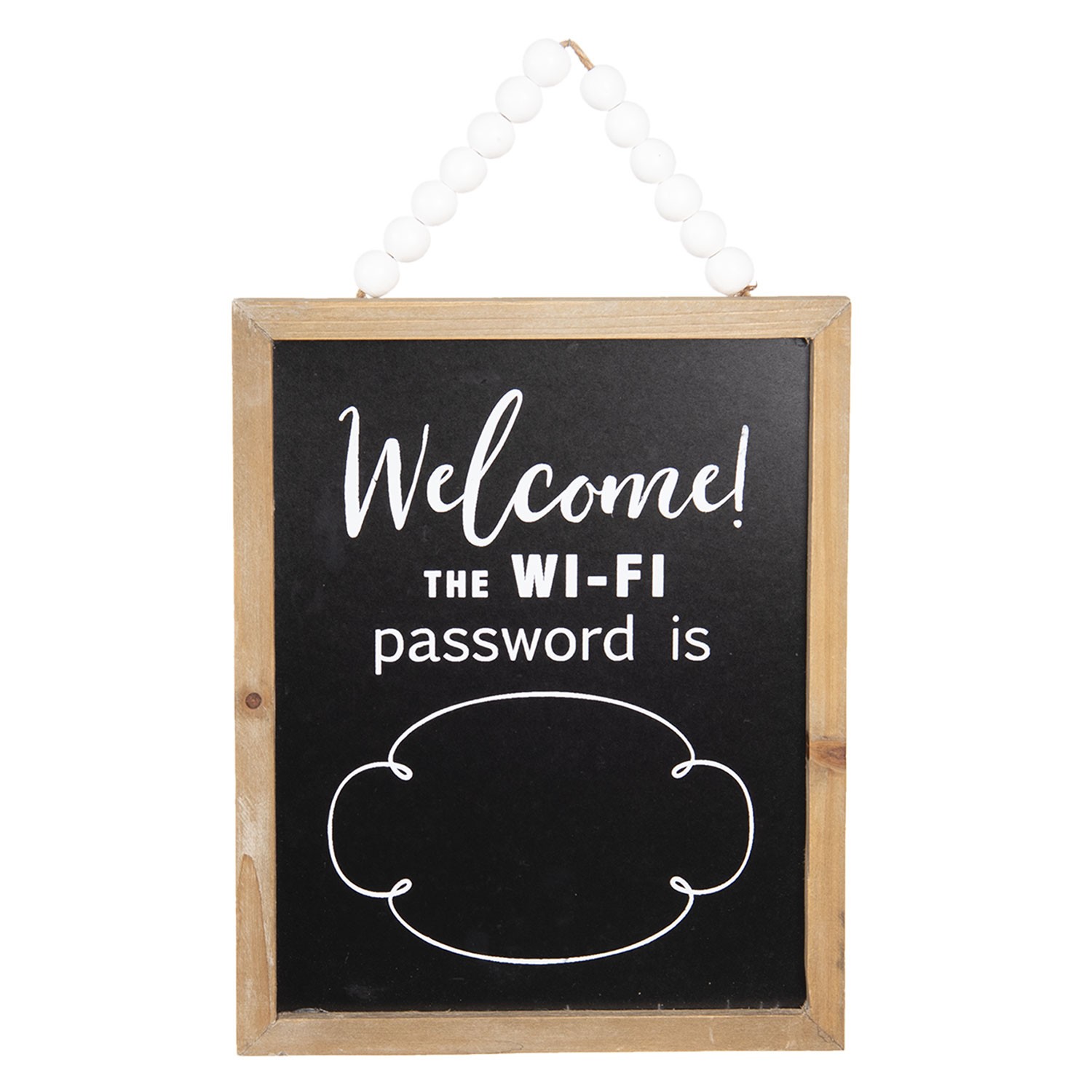 Nástěnná dřevěná cedule na heslo Wifi - 25*2*26 cm