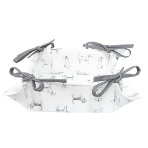 Textilní košíček na pečivo Dog Friends - 35*35*8 cm