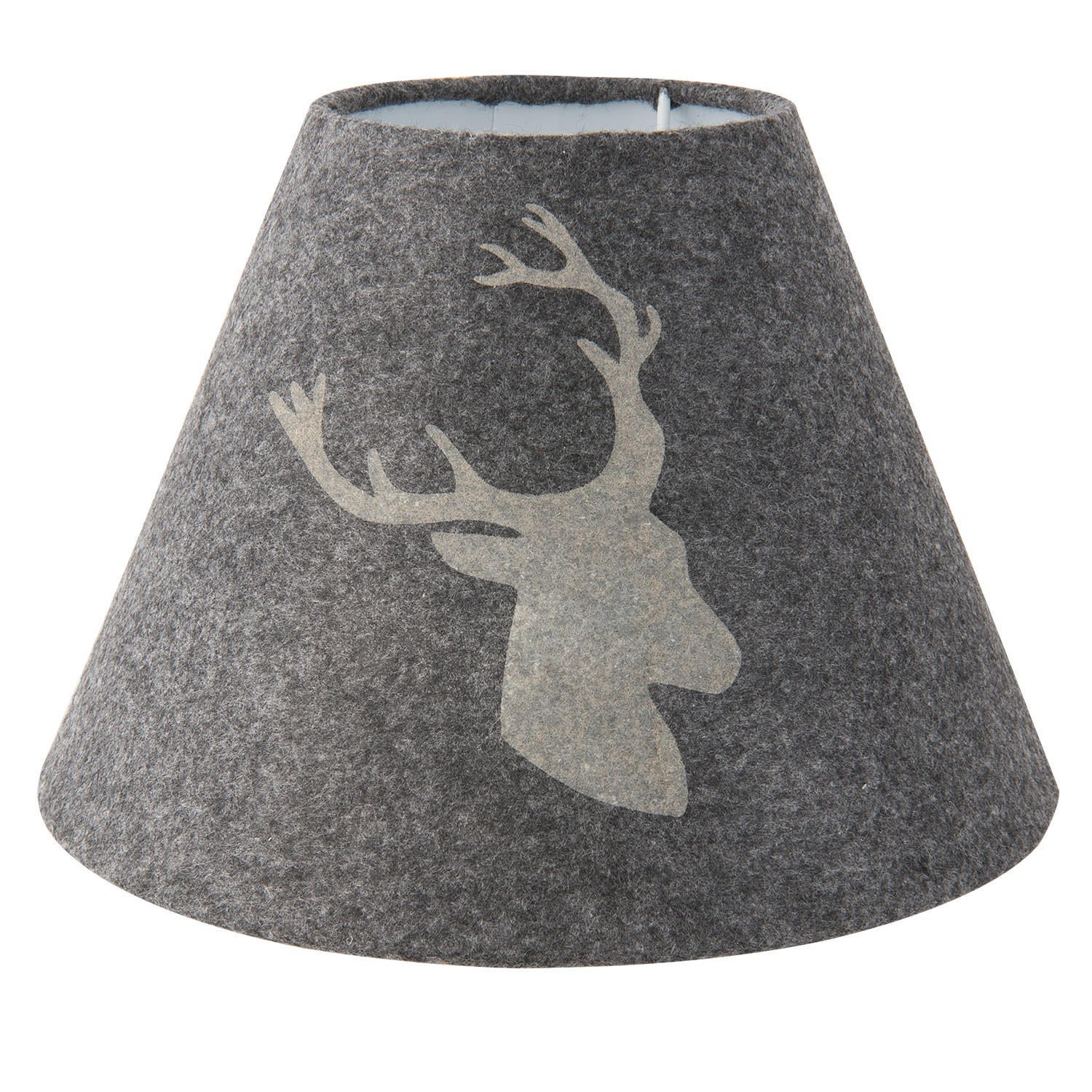 Šedé stínidlo lampy s jelenem - Ø 23*17 cm Clayre & Eef