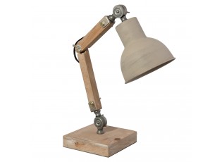 Dřevěná stolní lampa Elayne – 15*15*47 cm E27/max 1*60W