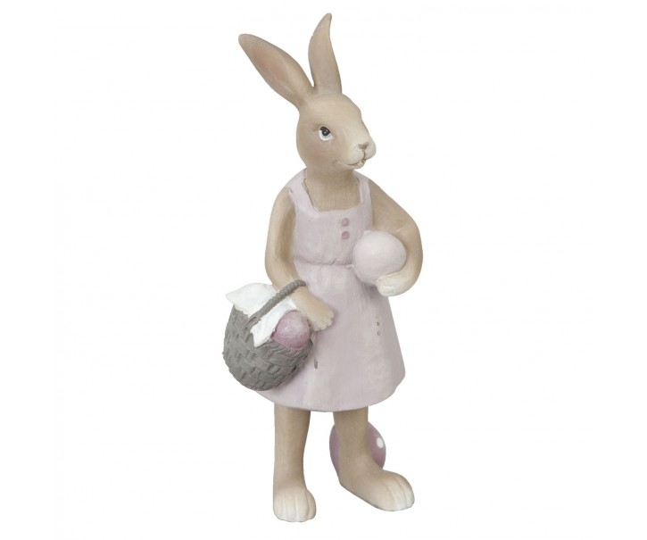 Dekorace králičí slečna s košíkem - 6*5*14 cm