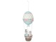 Velikonoční dekorace Králíci v horkovzdušném balónu - Ø 19*47 cm