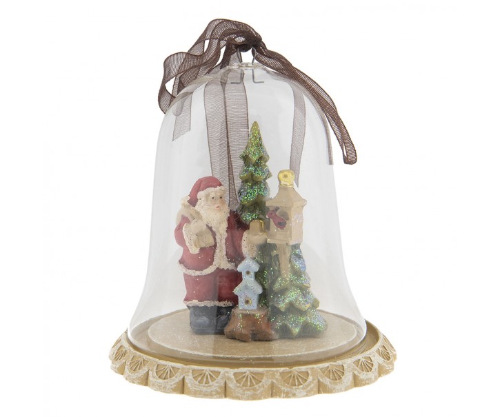 Vánoční dekorace Santa ve zvonku – Ø 8*8 cm