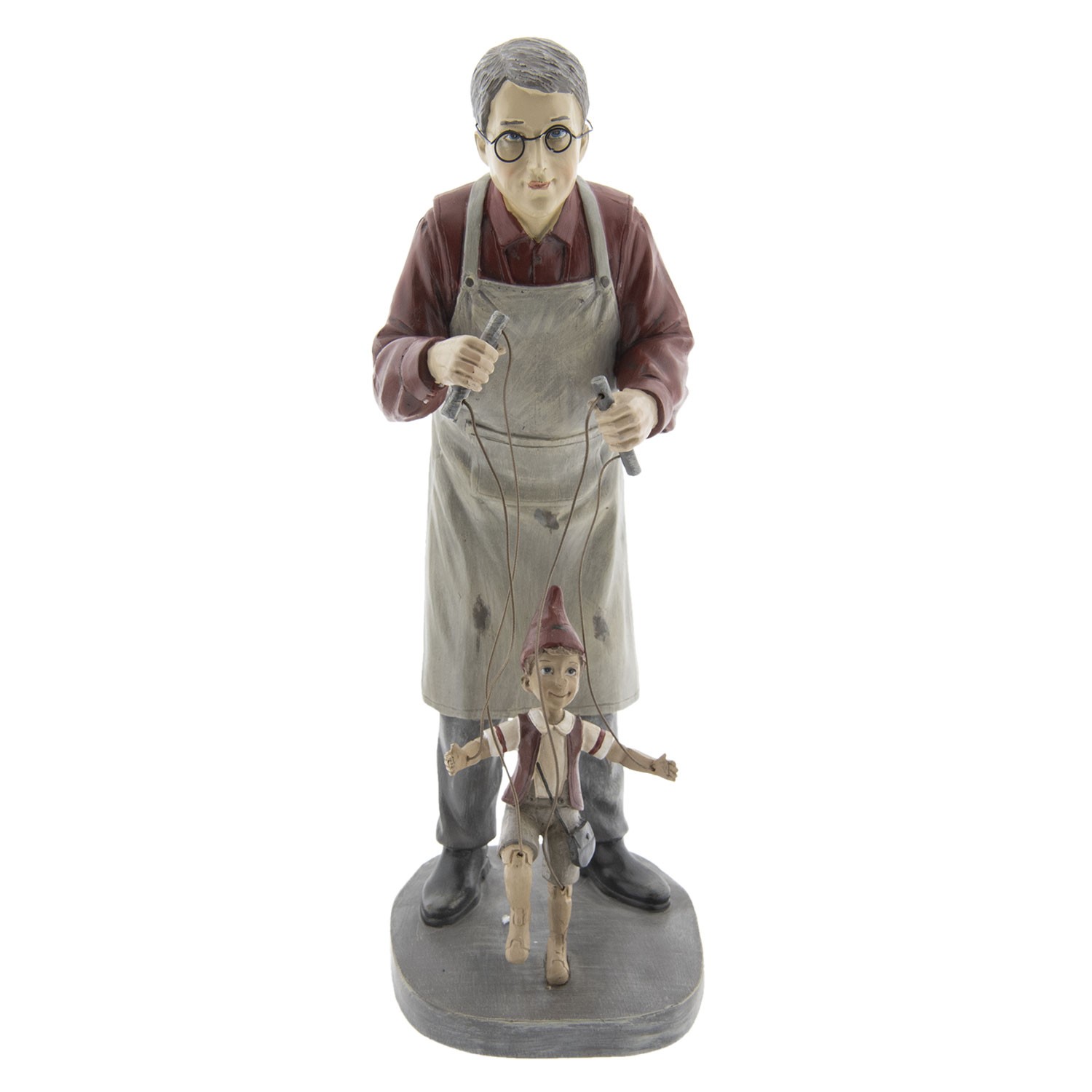 Dekorace muž s loutkou Pinocchio - 16*14*36 cm