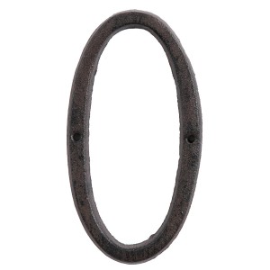 Hnědé nástěnné litinové číslo 0 - 7*1*14 cm