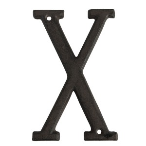 Nástěnné kovové písmeno X - 13 cm