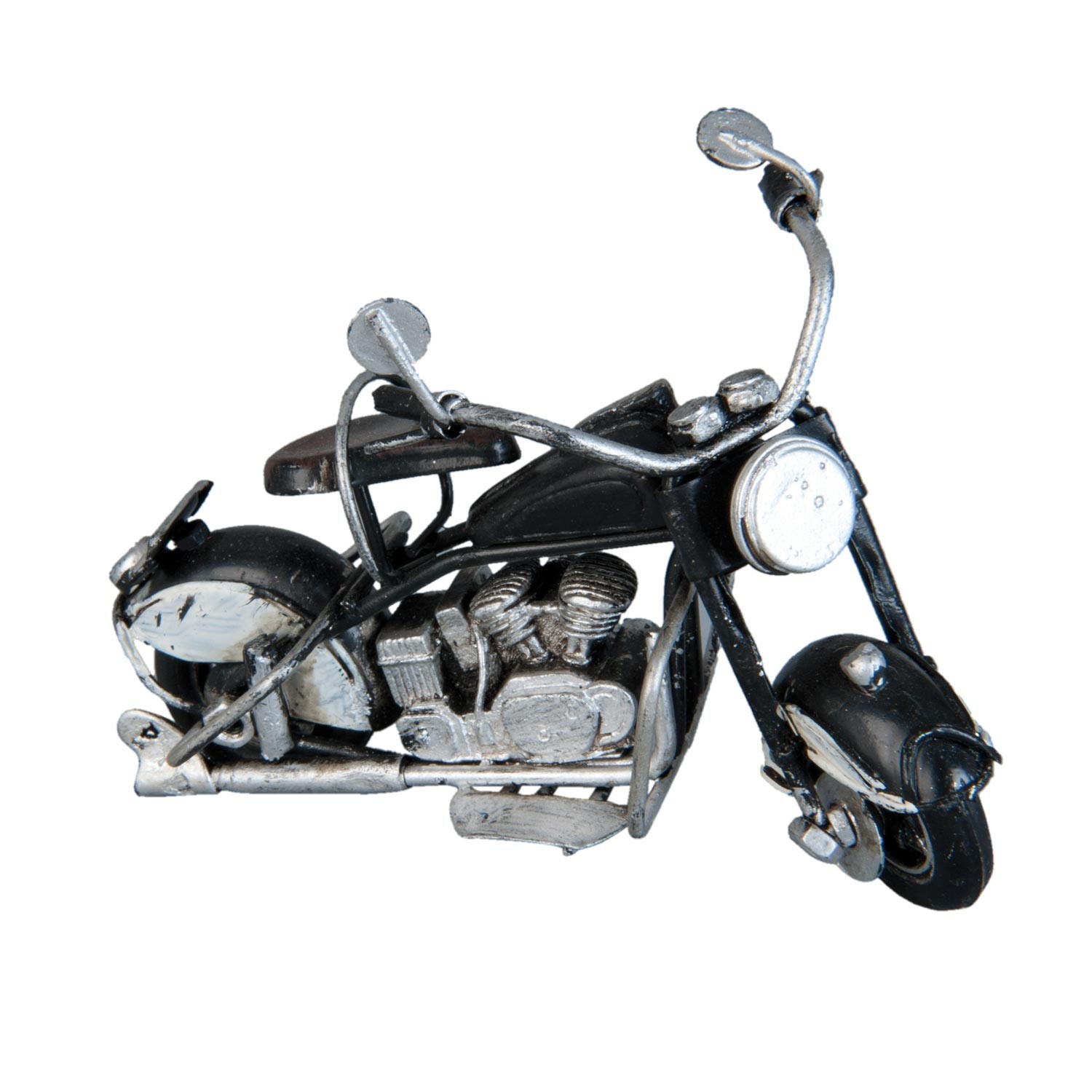 Levně Kovový retro model černé motorky - 11*6*7 cm 6Y1992