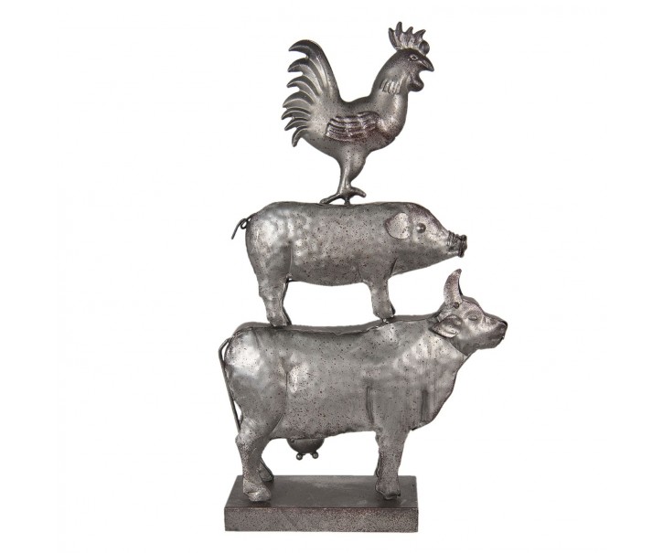Dekorace zvířat kráva / prase / kohout - 25*8*41 cm Clayre & Eef