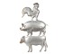 Nástěnná kovová dekorace zvířata - 26*1*46 cm