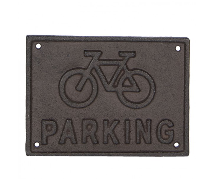 Hnědá kovová cedule PARKING. Clayre & Eef