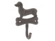 Kovový nástěnný háček Pes s kostičkou - 10*4*15 cm