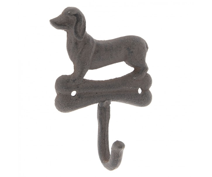 Kovový nástěnný háček Pes s kostičkou - 10*4*15 cm