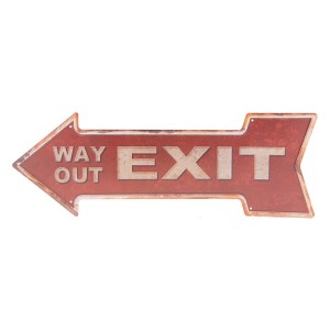 Červená plechová cedule Exit - 46*15 cm