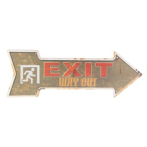 Plechová šipka Exit doprava - 46*15 cm