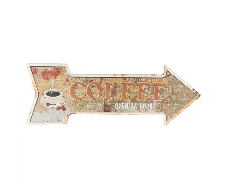 Plechová cedule COFFEE - 46*15 cm