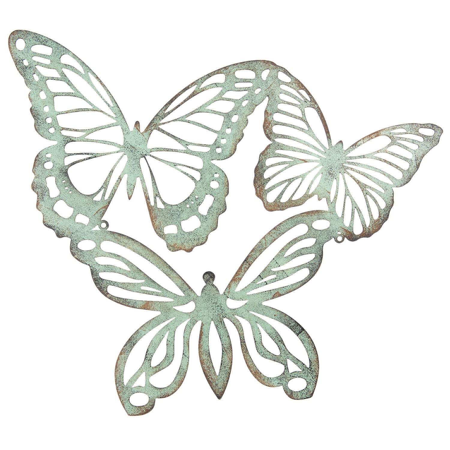 Nástěnná dekorace 3 motýlci - 53*45 cm 6Y3184