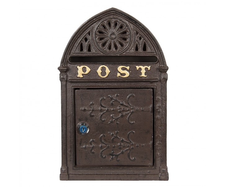 Hnědá poštovní schránka Post - 22*9*35 cm
